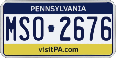 PA license plate MSO2676
