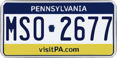 PA license plate MSO2677