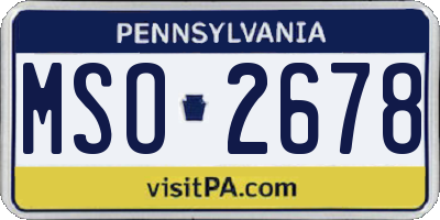 PA license plate MSO2678