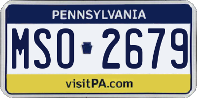 PA license plate MSO2679