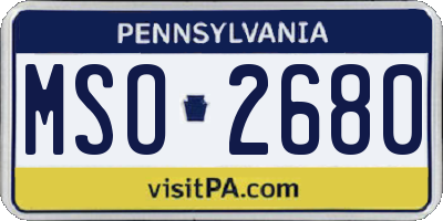 PA license plate MSO2680