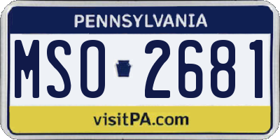 PA license plate MSO2681
