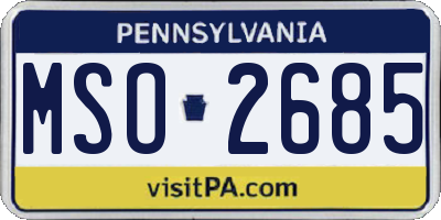 PA license plate MSO2685