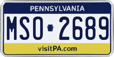 PA license plate MSO2689