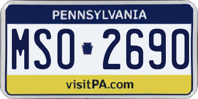 PA license plate MSO2690