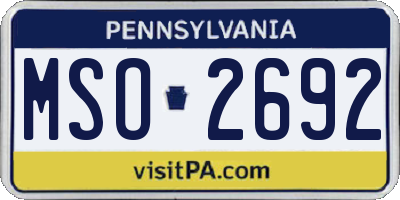 PA license plate MSO2692