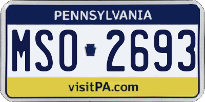 PA license plate MSO2693