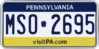 PA license plate MSO2695