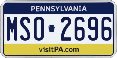 PA license plate MSO2696