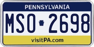 PA license plate MSO2698