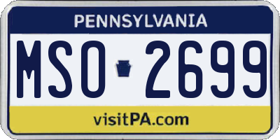 PA license plate MSO2699