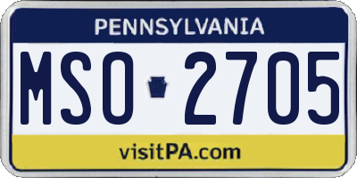 PA license plate MSO2705