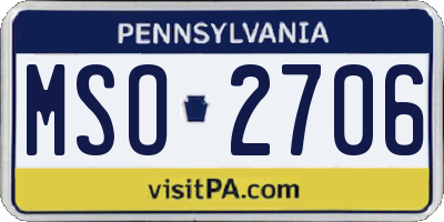 PA license plate MSO2706