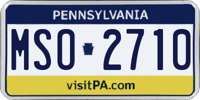 PA license plate MSO2710