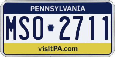 PA license plate MSO2711