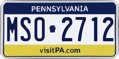 PA license plate MSO2712