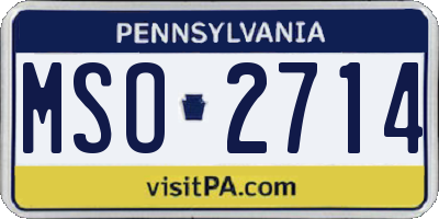 PA license plate MSO2714