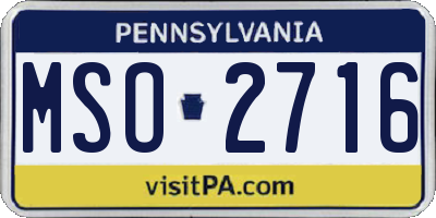 PA license plate MSO2716