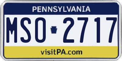 PA license plate MSO2717