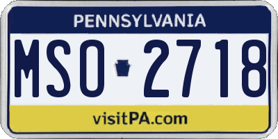 PA license plate MSO2718