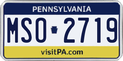 PA license plate MSO2719