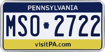 PA license plate MSO2722