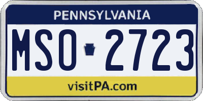 PA license plate MSO2723
