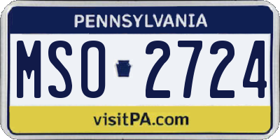PA license plate MSO2724
