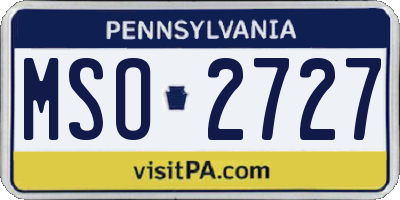 PA license plate MSO2727