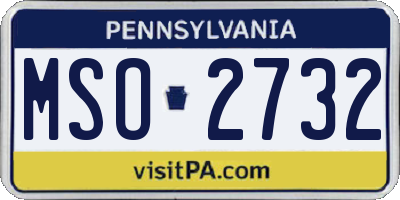 PA license plate MSO2732
