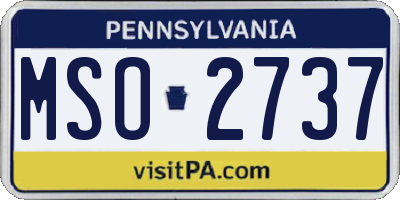 PA license plate MSO2737
