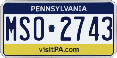 PA license plate MSO2743