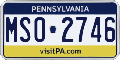 PA license plate MSO2746