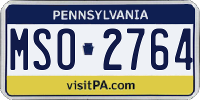 PA license plate MSO2764
