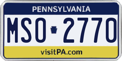 PA license plate MSO2770