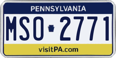 PA license plate MSO2771