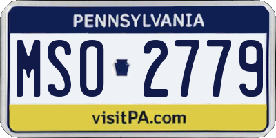 PA license plate MSO2779