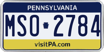 PA license plate MSO2784
