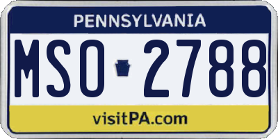 PA license plate MSO2788
