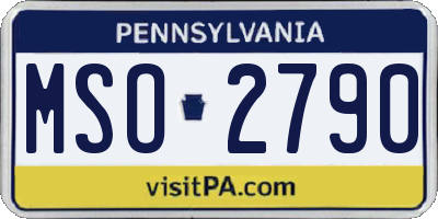 PA license plate MSO2790