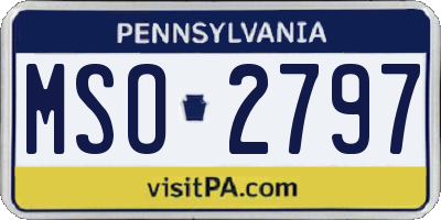 PA license plate MSO2797