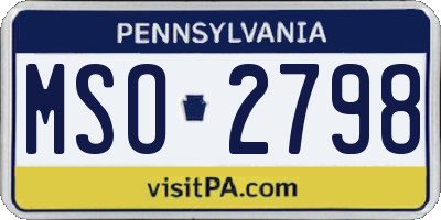PA license plate MSO2798