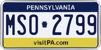 PA license plate MSO2799