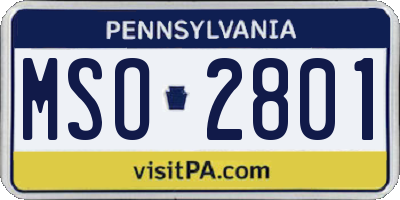 PA license plate MSO2801