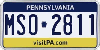 PA license plate MSO2811