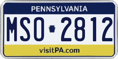 PA license plate MSO2812