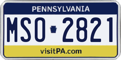 PA license plate MSO2821