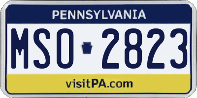 PA license plate MSO2823