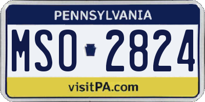 PA license plate MSO2824