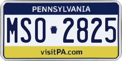 PA license plate MSO2825